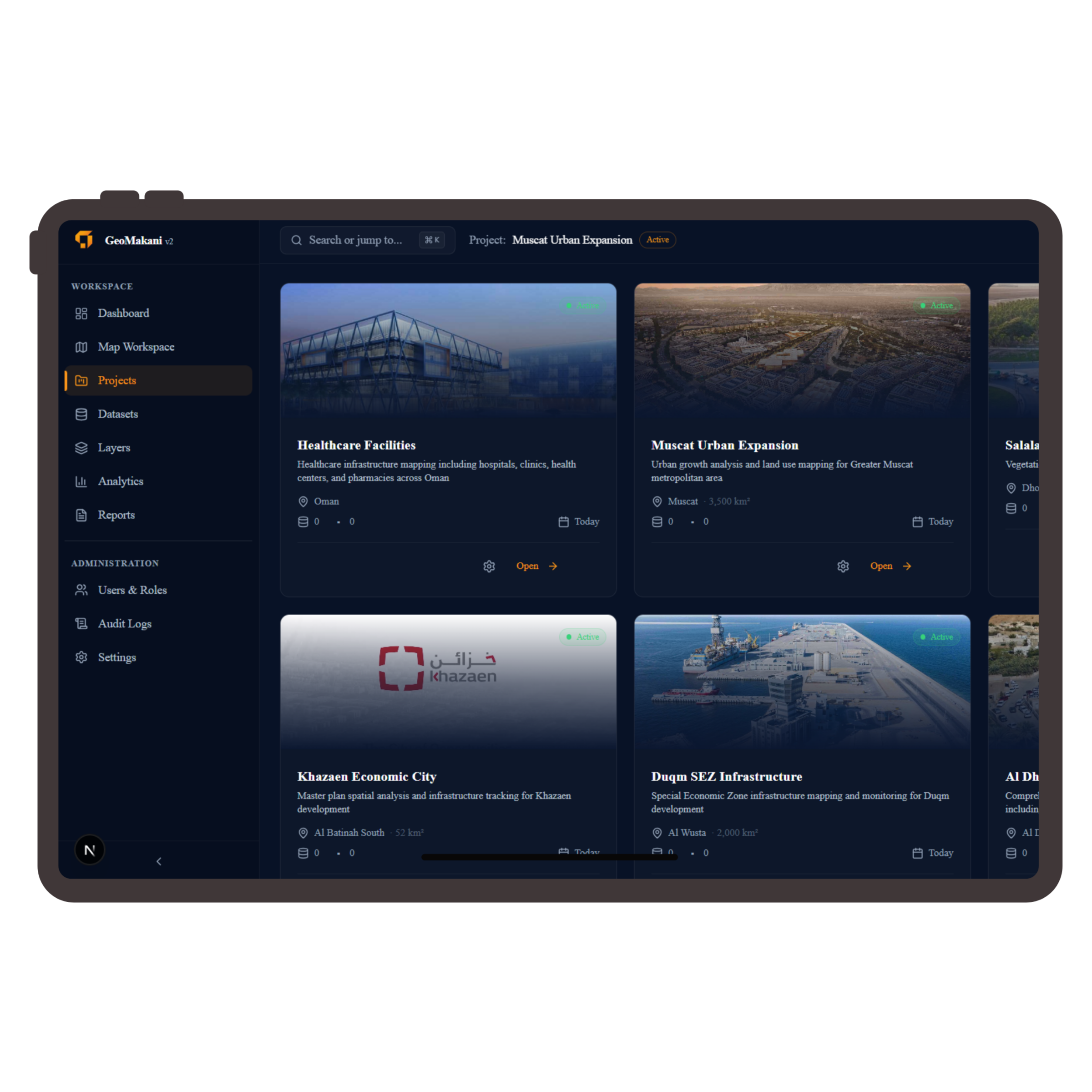 Project management UI